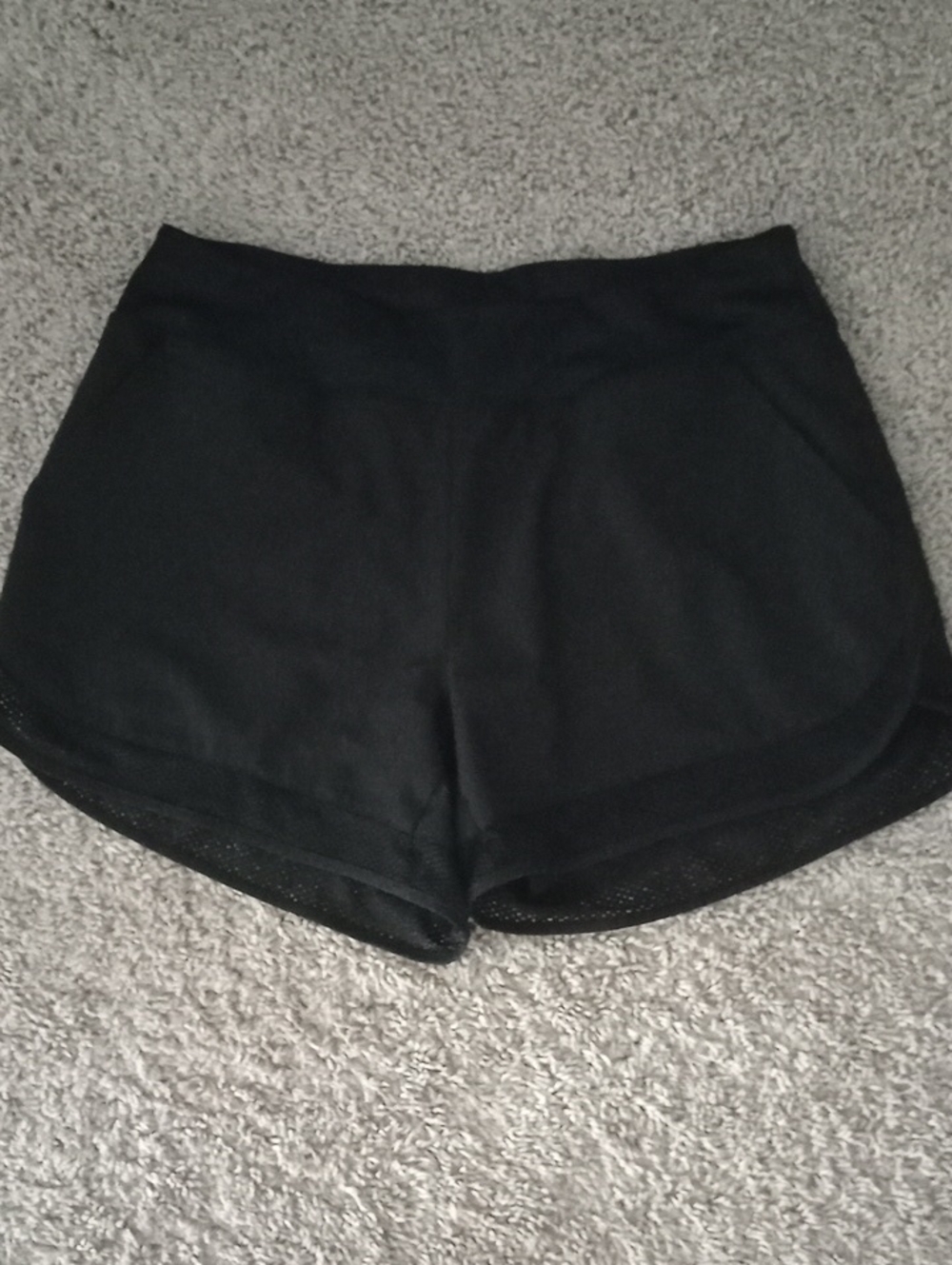 Women's Black Athletic Shorts with Breathable Hem Size S